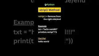 Python Strip() Method | Strip() Uses | Python Tutorials