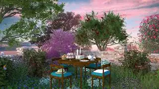 Sunset Tea Time in Summer Secret Garden - Sunset Lofi Ambience