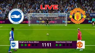 🔴[LIVE PENALTIES] Brighton Hove Albion vs Manchester United Premier League 24/25 Full Match - PES 21