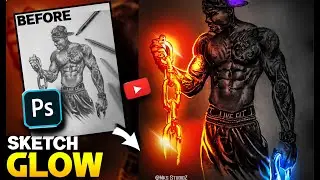 Blazing Chains Glowing Sketch Glow Art in Photoshop How To Glow In Photoshop Tutorial