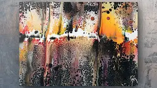 Sparkling Metallics ~Reflection swiped and looking fabulous over a black background-acrylic pouring