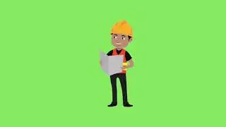 Travel AND Construction Man GREEN SCREEN And Whiteboard Animation Green screen  Cartoon green screen
