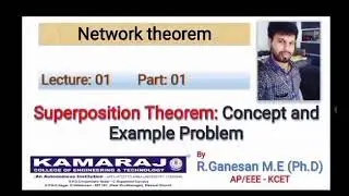 Superposition Theorem : Concept with Simple Problem | DC Network | Mr.R.Ganesan AP 