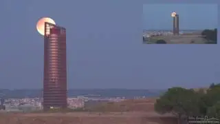 Eclipse penumbral de Luna y la Torre Pelli de Sevilla. Septiembre 2016