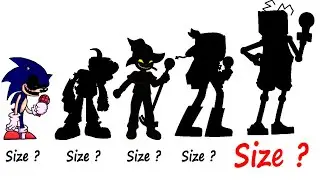 FNF Size Comparison - ALL size of Characters in Friday Night Funkin' - FRIDAY NIGHT FUNKIN MODS