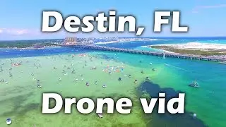 A day at the beach & Crab Island in Destin, Florida - Aerial Drone Footage (4K)