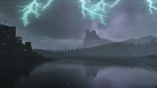 Thunderstorm & Rain by Lake House | Great Ambient Noise for Sleeping & Studying | Black Screen