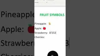 Fruit Symbols in Ms Word | Alt X Codes | 