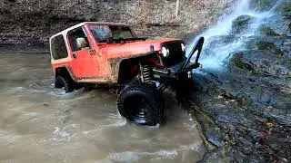 Waterfall action in the Jeep TJ