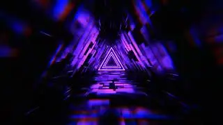 Purple Reverse Triangle Sci Fi Glitch Tunnel Background VJ Loops in 4K