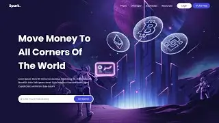 How To Make Animated Crypto Home Page Using HTML CSS and GSAP | crypto landing page | @codebrowser