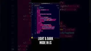 🥰🥰 Set Light & Dark Mode in your website using this two line of JavaScript Code #shorts #javascript