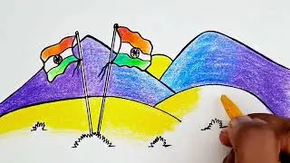 republic day drawing | republic day poster drawing | flags drawing | #drawing #indianflag | Evas art