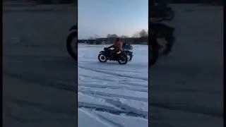 Зимний дрифт на мотоцикле урал 