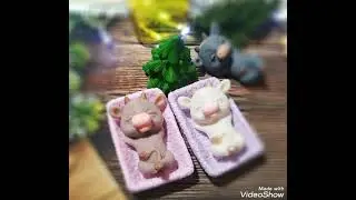 Мыло бычок мини на вязаной лежанке