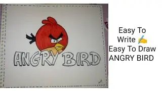 how to draw Angry Bird ||Easy drawing with writing ||easy and cute drawing #angrybirds #easydrawing