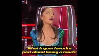 Ariana Grande answering fan questions on The Voice