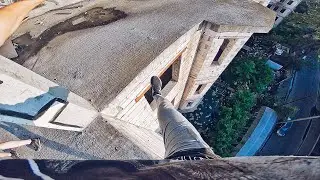 PARKOUR CHALLENGE ON THE ABANDONED BUILDING. POV 🦍