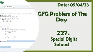 Special Digits || C++ || GFG Daily Problem