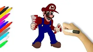 How to Draw Mario.Exe | Mario's Madness | FNF Mod
