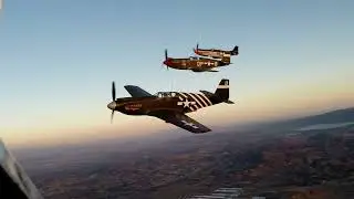 P-51 Mustangs A/C/D sunset flight - Planes of Fame Airshow 2014