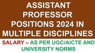 ASSISTANT PROFESSOR POSITIONS 2024 IN MULTIPLE DISCIPLINES