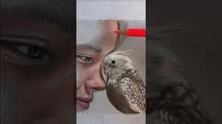 Amazing Drawing "The Delightful Duo of a Parrot and a Girl" - #shorts #art