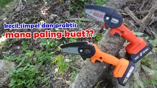 adu performa gergaji mini cordless chainsaw xenon cdmcs1845 vs bull bl504