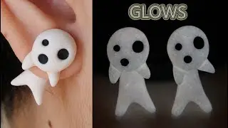 Kodama/Spirit Earrings Tutorial | Glows White in the Dark