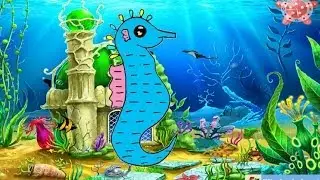 Учимся рисовать для детей Давай нарисуем Морской конек