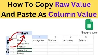 How To Copy Raw Value And Paste As Column Value  In Google Sheet |Copy Column Value & Paste As Raw