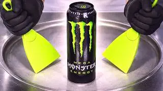 Monster Ice Cream Rolls | how to make Monster Energy Ice Cream - rolled ice cream recipe ASMR Food