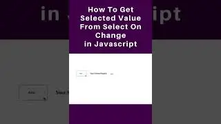 How To Get Selected Value From Select on Change in Javascript