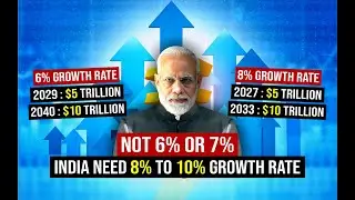 India needs 8% - 10% Growth Rate to Surpass China's Economy ? | India 10 Trillion | India vs China