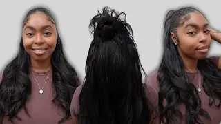 HALF UP HALF DOWN TOP KNOT BUN | PROTECTIVE HAIRSTYLES