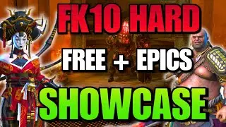 Fire Knight 10 Hard NO GNUT – 3 Epics + 2 Free Champs | Showcase + Builds | RAID: Shadow Legends