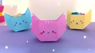 How to make origami cat box | DIY cute paper cat gift box