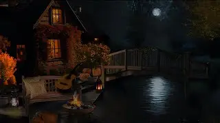Oasis of peace and calm.  Cozy autumn atmosphere.  Relaxing sounds of stream, crickets and campfires