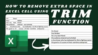 How To Remove Space In Excel Cell Using Trim Formula | How To Use Trim Function In Excel