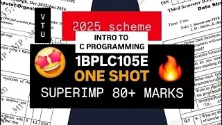 INTRODUCTION TO C PROGRAMMING SUPER IMPORTANT QUESTIONS💯🤩 | 1BPLC105E  MODEL PAPER SOLUTIONS 