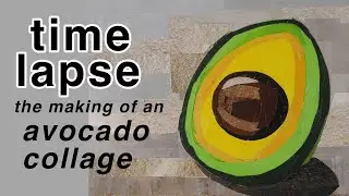 Making an Avocado Collage from Magazine Cutouts