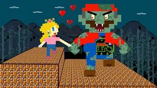 Peach vs the Giant Zombie Mario maze Mayhem - If Mario love Peach | Game Animation