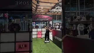 She tries to win a Messi jersey without knowing how to play football!