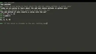 Add and Remove methods for Python Sets