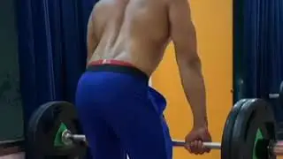 Indian guy working out in Gym (butt excercise)