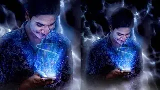 Photoshop tutorial light effect in  mobile photoshop in hindi