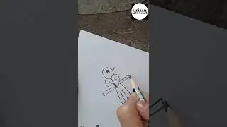 easy bird drawing #shorts #shortsfeed #youtubeshorts #drawing #trending #viralvideo #art
