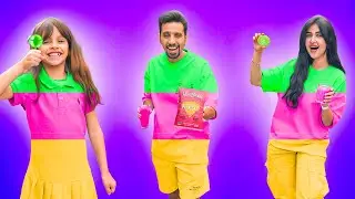 قررنا نعيش لمدة 24 ساعه بالوان مختلفه ...