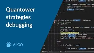 Strategy debugging in Visual Studio 2022. Quantower Algo