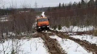камаз урб подъем в гору......инженерные изыскания  .....геологи